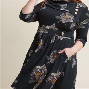 ModCloth Coach Tour A-Line in Forest Floral